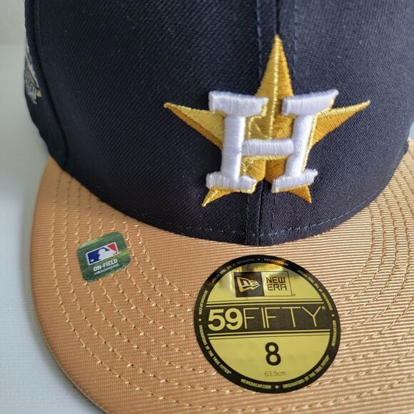 Houston Astros New Era 59FIFTY Blue Gold 2023 Gold Collection Fitted Hat 8 - Picture 2 of 8